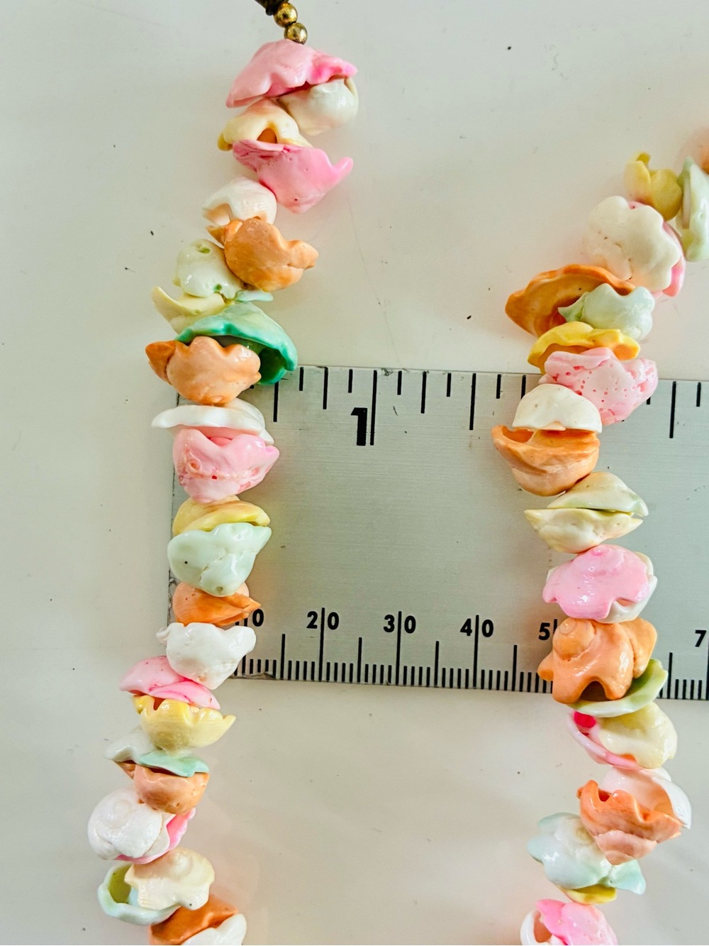 VTG Pastel Multicolor Shell Bead Necklace - ICE CREAM SCOOPS Women's Jewelry - Picture 16 of 16